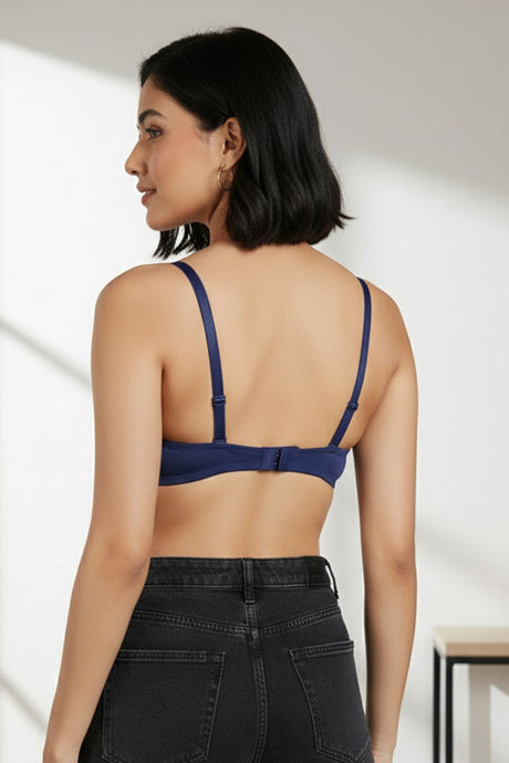 Zivame Push-Up Wired Medium Coverage T-Shirt Bra - Blue Depth — image 2